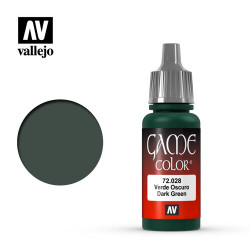 Vallejo Game Colour Dark Green Acrylic Paint 17ml Dropper Bottle 72028