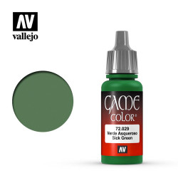 Vallejo Game Colour Sick Green Acrylic Paint 17ml Dropper Bottle 72029