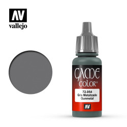 Vallejo Game Colour Gunmetal Acrylic Paint 17ml Dropper Bottle 72054