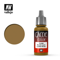 Vallejo Game Colour Leather Brown Acrylic Paint 17ml Dropper Bottle 72040