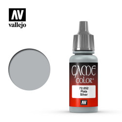 Vallejo Game Colour Silver Acrylic Paint 17ml Dropper Bottle 72052