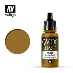 Vallejo Game Wash Sepia Acrylic Paint 18ml Dropper Bottle 73200