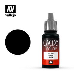 Vallejo Game Colour Black Acrylic Paint 17ml Dropper Bottle 72051