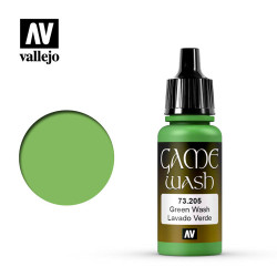 Vallejo Game Wash Green Acrylic Paint 17ml Dropper Bottle 73205