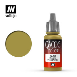 Vallejo Game Colour Desert Yellow Acrylic Paint 17ml Dropper Bottle 72063