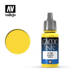 Vallejo Game Ink Paint Inky Yellow Amarillo Yellow Acrylic Paint 17ml Dropper Bottle 72085