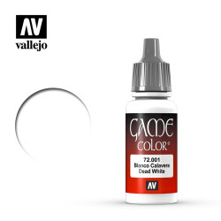 Vallejo Game Colour Dead White Acrylic Paint 17ml Dropper Bottle 72001