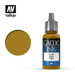 Vallejo Game Ink Inky Sepia Acrylic Paint 17ml Dropper Bottle 72091