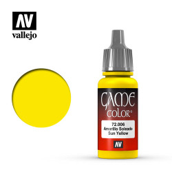 Vallejo Game Colour Sun Yellow Acrylic Paint 17ml Dropper Bottle 72006