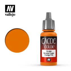 Vallejo Game Colour Orange Fire Acrylic Paint 17ml Dropper Bottle 72008