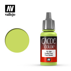 Vallejo Game Colour Fluo Green Acrylic Paint 17ml Dropper Bottle 72104