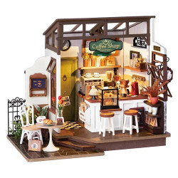 ROBOTIME Rolife Flavory Café Coffee Shop DIY Miniature Dollhouse DG162