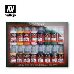 Vallejo 72299 Game Colour Set 16 Dropper Bottles 17ml Paint Ideal for Warhammer