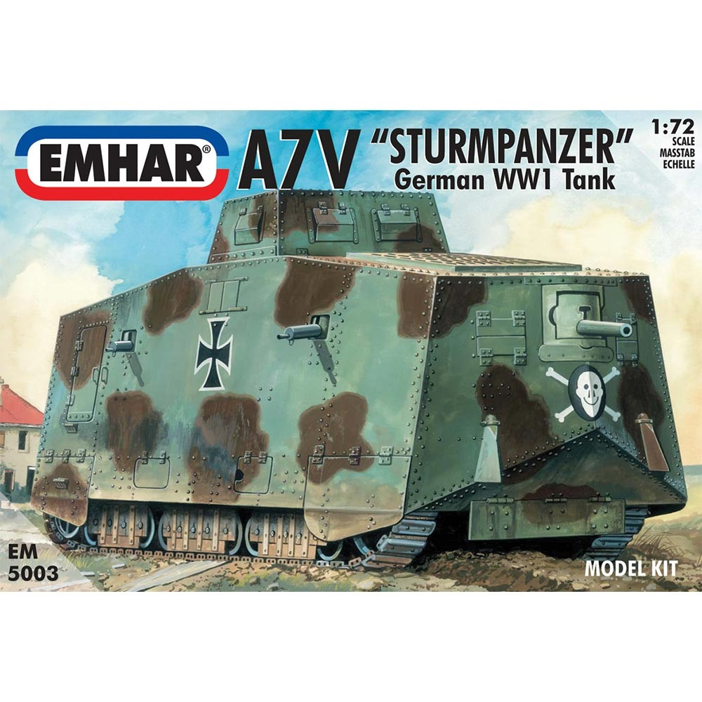 A7V "Sturmpanzer" German WW1 Tank EMHAR 5003 1:72 SCALE PLASTIC KIT 