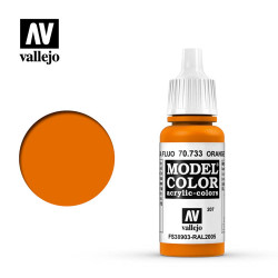 Vallejo 733 Model Colour Fluorescent Orange 17ml Paint Dropper Bottle