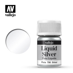 Vallejo 790 Liquid Silver Metallic 35ml Paint Bottle