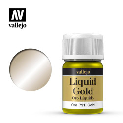 Vallejo 791 Liquid Gold Metallic 35ml Paint Bottle