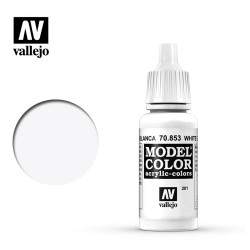 Vallejo 853 Model Colour White Glaze 17ml Paint Dropper Bottle