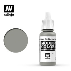 Vallejo 864 Model Colour Natural Steel 17ml Paint Dropper Bottle