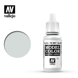 Vallejo 997 Model Colour Silver 17ml Paint Dropper Bottle