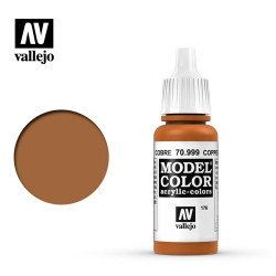 Vallejo 999 Model Colour Copper 17ml Paint Dropper Bottle