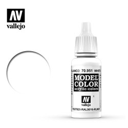 Vallejo 951 Model Colour White 17ml Paint Dropper Bottle
