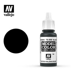 Vallejo 950 Model Colour Matt Black 17ml Paint Dropper Bottle