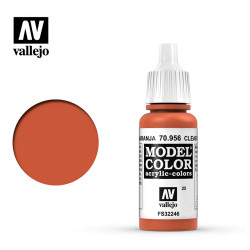 Vallejo 956 Model Colour Clear Orange 17ml Paint Dropper Bottle