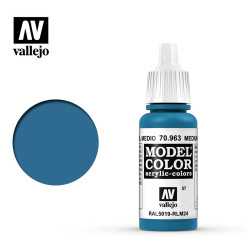 Vallejo 963 Model Colour Medium Blue 17ml Paint Dropper Bottle