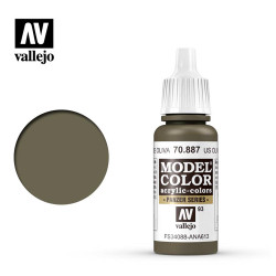 Vallejo 887 Model Colour US Olive Drab 17ml Paint Dropper Bottle
