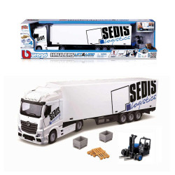 Bburago Street Fire Haulers MB Acrtros Lift/Load Truck w/Pallets 1:43 B18-31471