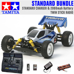 TAMIYA RC 58568 Neo Scorcher Buggy (TT-02b) 1:10 Standard Stick Radio Bundle