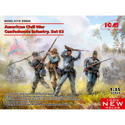 ICM 35024 American Civil War Confederate Infantry Set No.2 1:35 Model Kits