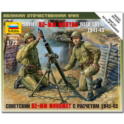 ZVEZDA 6109 Soviet 82-mm Mortar with Crew Snap Fit Model Kit 1:72