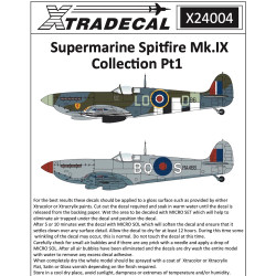 Xtradecal 24004 1:24 Supermarine Spitfire Mk.IX Collection Pt1 Model Kit Decals