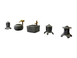 Ziterdes 6079185 Stone Lanterns & Bamboo Fountain Set