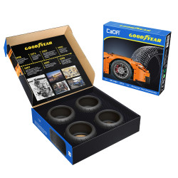 CaDA Goodyear 1:10 Brick Model Tyres - Officially Licensed - Ideal for LEGO