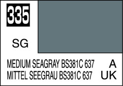 Mr. Hobby Mr. Colour - 335 - Medium Seagray BS381C 637 10ml Acrylic Model Paint