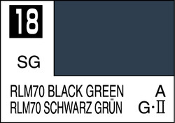 Mr. Hobby Mr. Colour - 018 - RLM70 Black Green 10ml Acrylic Model Paint