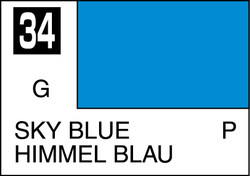 Mr. Hobby Mr. Colour - 034 - Sky Blue 10ml Acrylic Model Paint