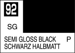 Mr. Hobby Mr. Colour - 092 - Semi Gloss Black 10ml Acrylic Model Paint