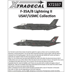Xtradecal X72337 F-35A/B Lightning II USAF/USMC 33 Aircraft Model Decal Set