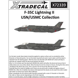 Xtradecal X72339 F-35C Lightning II USN/USMC Model Aircraft Decal Set