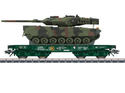 Marklin 48870 DBAG Rlmmps Flat Wagon w/Leopard 2A6 Tank Load VI HO Gauge