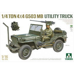 Takom 1016 US Army G503 MB 1/4 Ton Utility Truck & Driver 1:16 Plastic Model Kit