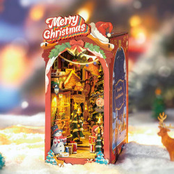 ROBOTIME Rolife Christmas Street Book Nook DIY Miniature Dollhouse TGC06