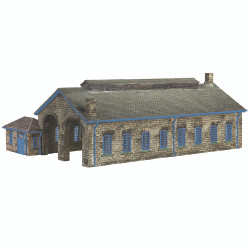 Scenecraft 42-0157B Two Road Stone Engine Shed Blue