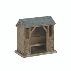 Scenecraft 44-0539B Wooden Bus Stop Brown