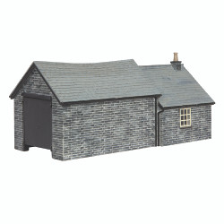 Scenecraft 44-1007B Narrow Gauge (OO9) Stone Shed and Store Black