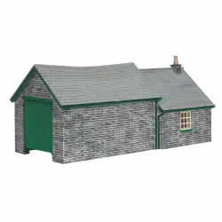 Scenecraft 44-1007G Narrow Gauge (OO9) Stone Shed and Store Green